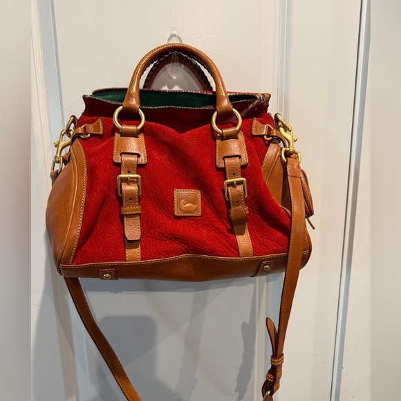 Rare Vintage Dooney & Bourke Red and Brown Satchel - Picture 4 of 14
